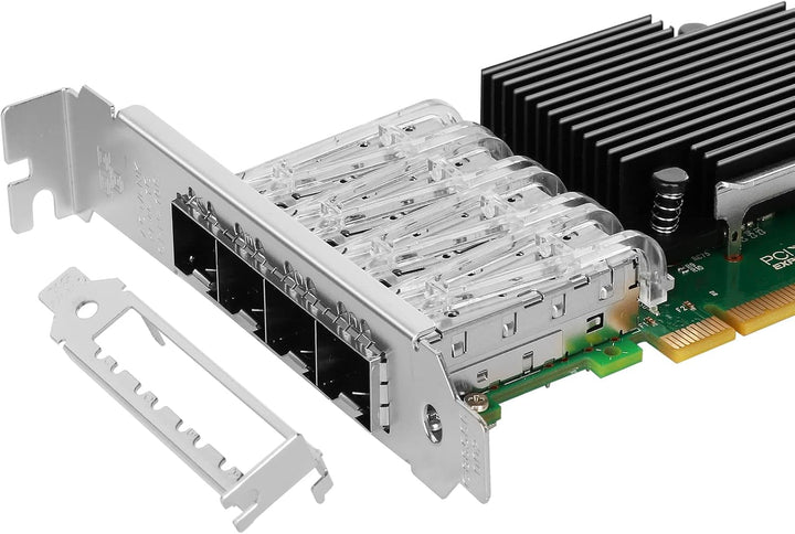 Euqvos 10GbE NIC Card für Intel X710-DA4 PCIe 3.0 x8 Quad SFP+ Ports XL710BM1 Controller Support Win