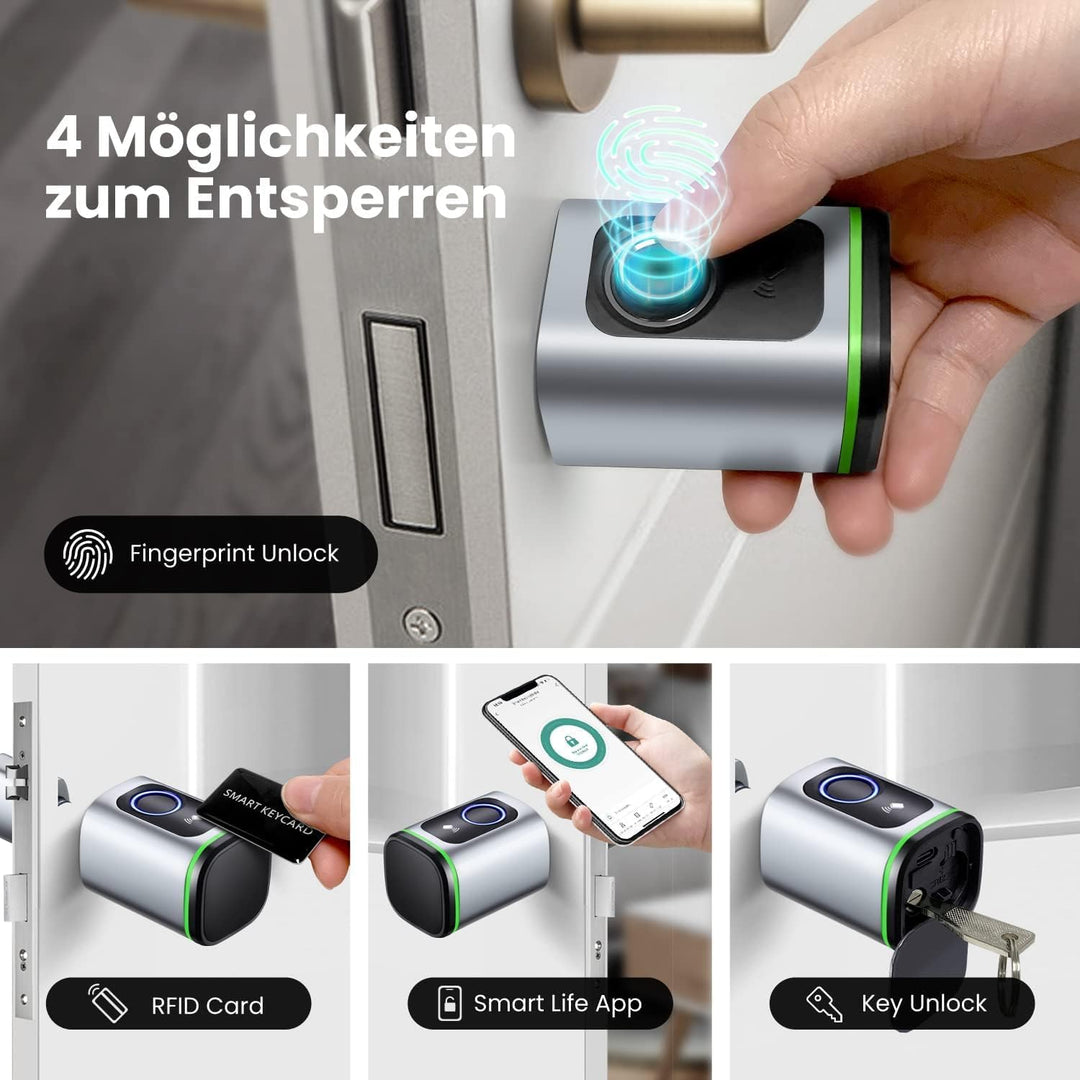 AVATTO Smart Türschloss mit Fingerabdruck, Elektronisches SchliessZylinder 70mm (35/35) mit 2 Schlüs