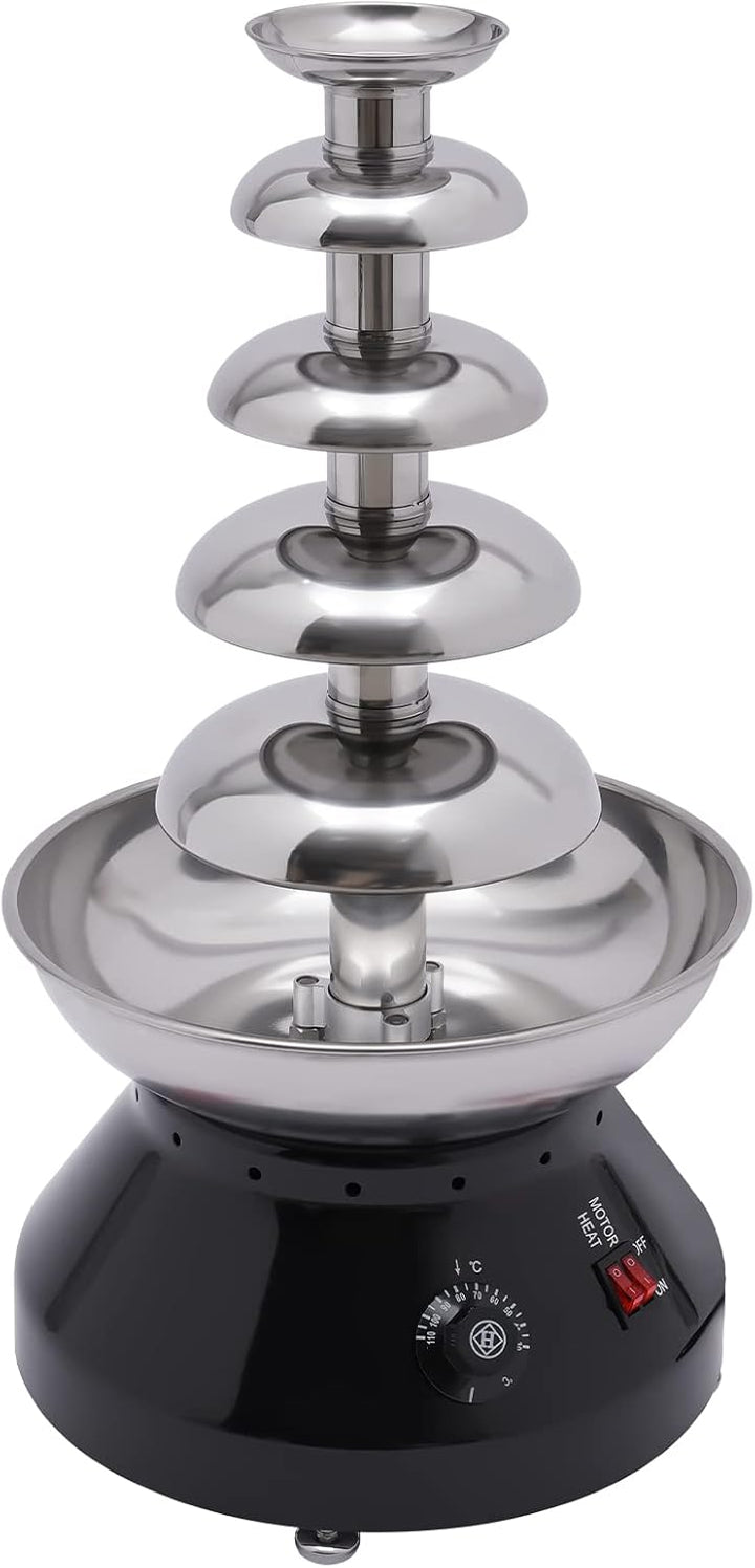 Schokobrunnen 5 Ebenen, Elektrische Schokoladenbrunnen Grosse Edelstahl Schokolade Brunnen Schmelzfu