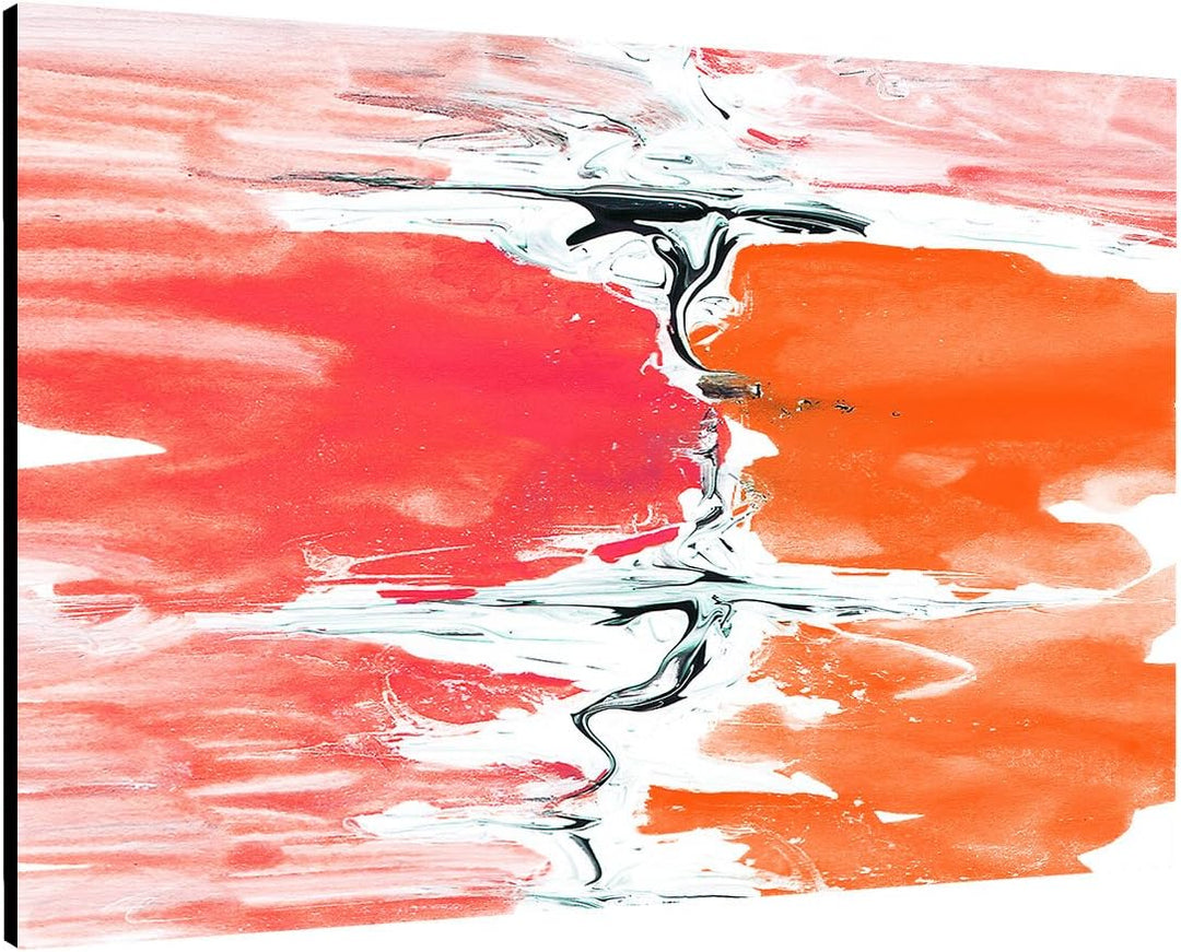 Paul Sinus Art 60x80cm Abstrakt003_Leinwandbild Abstrakte Kunst Kunstdruck rot orange schwarz weiss