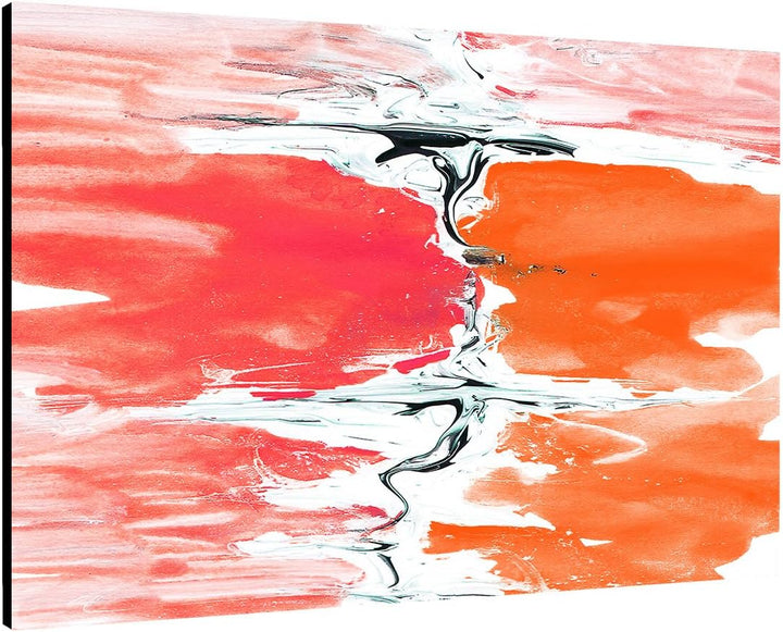 Paul Sinus Art 60x80cm Abstrakt003_Leinwandbild Abstrakte Kunst Kunstdruck rot orange schwarz weiss