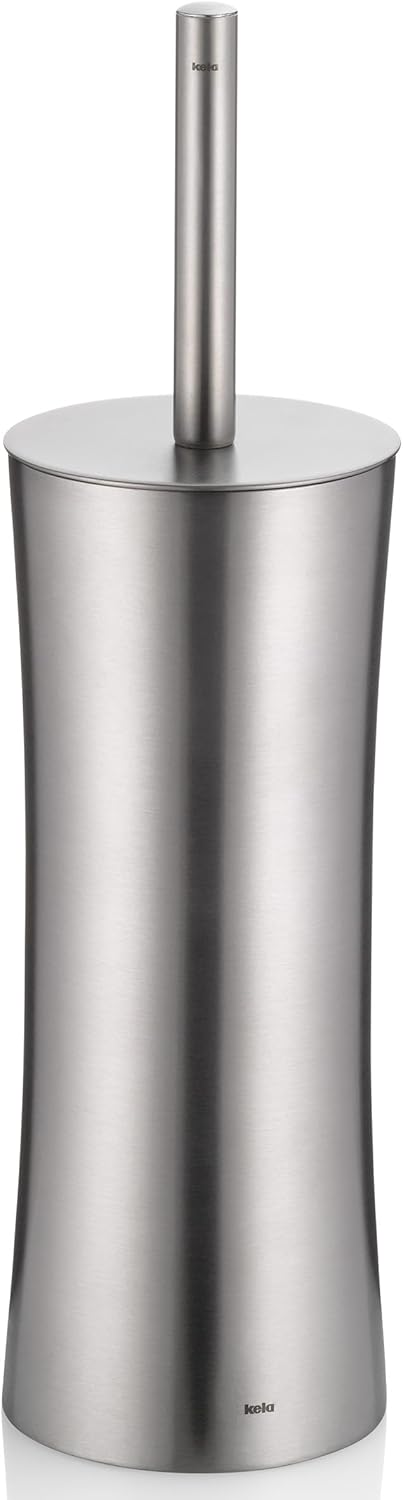 kela 22496 WC-Garnitur Elegance aus Edelstahl in Silber, 10 x 10 x 36 cm, WC-Garnitur