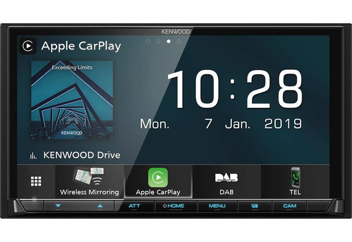 Kenwood DMX8019DABS 17,7 cm WVGA Digital Media Moniceiver mit DAB+, Wireless CarPlay, Android Auto,