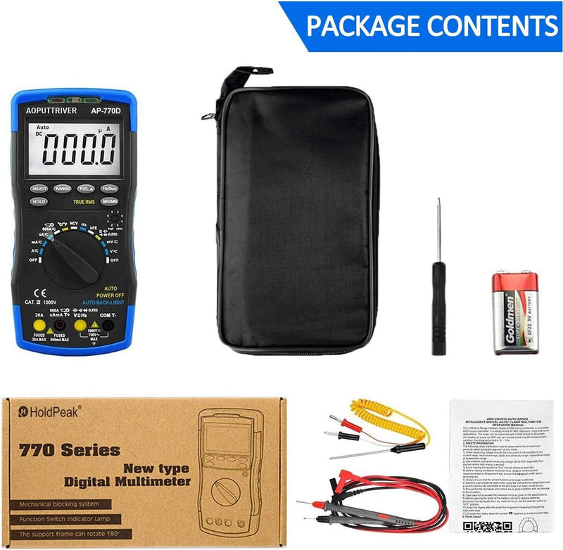 Digital Multimeter Automatisch AP-770D TRMS 40000Count Advanced Multimeter Voltmeter Amperemeter mit