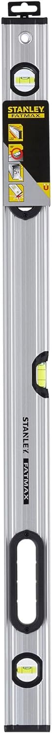 Stanley FatMax Wasserwaage Pro magnetisch (90 cm Länge, 2 vertikale Libellen, 1 horizontale Libelle
