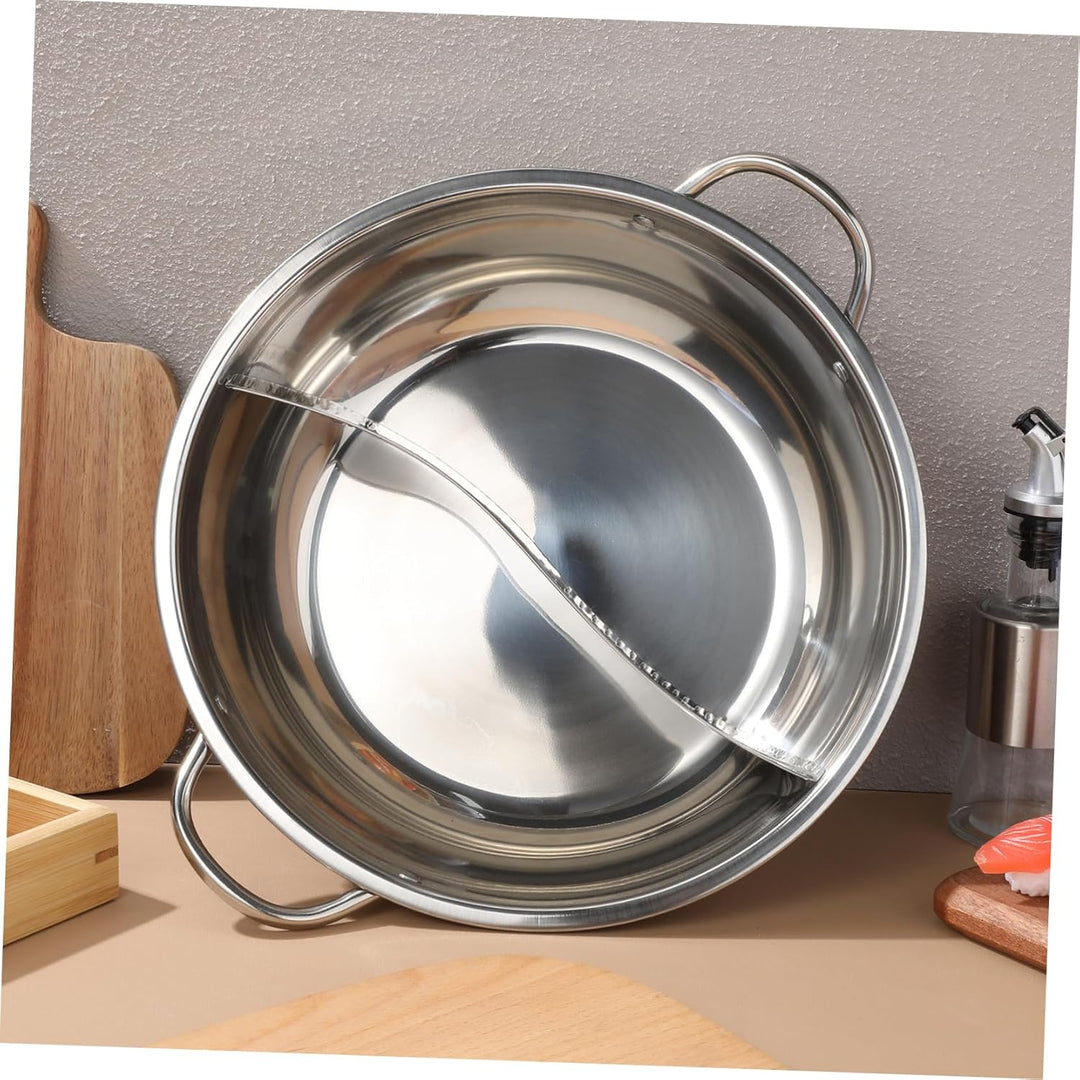 DOITOOL Mandarinententopf Aus Edelstahl Shabu Mit Trennwand Sichuan Hot Pot Trennwand Für Heisse Töp
