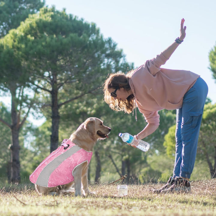 2 in 1 Winterhundemantel und Sommer Hundekühlweste aufgerüstetes Geschirr Kühljacke, atmungsaktive V
