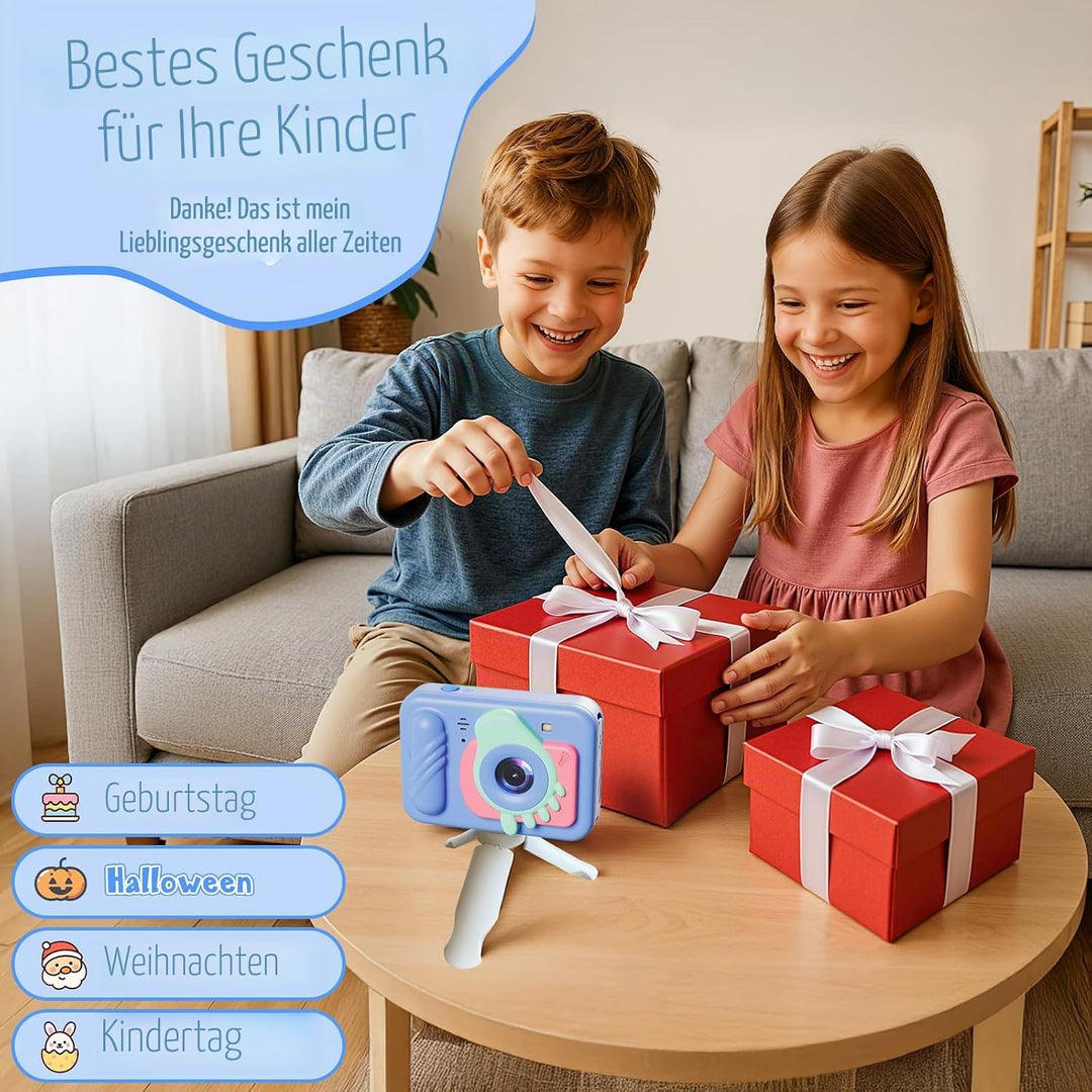 Upgrade Kinderkamera Sofortdruck für Jungen und Mädchen,1080P HD Dual-Linse Selfie Digitalkamera mit