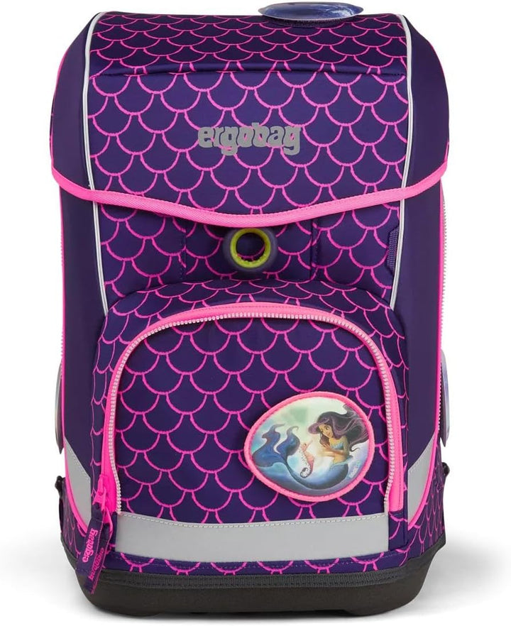 ergobag Cubo Light Set Ergonomischer Schulrucksack, extra leicht, 5er Set, 780 g Perlentauchbär - Li