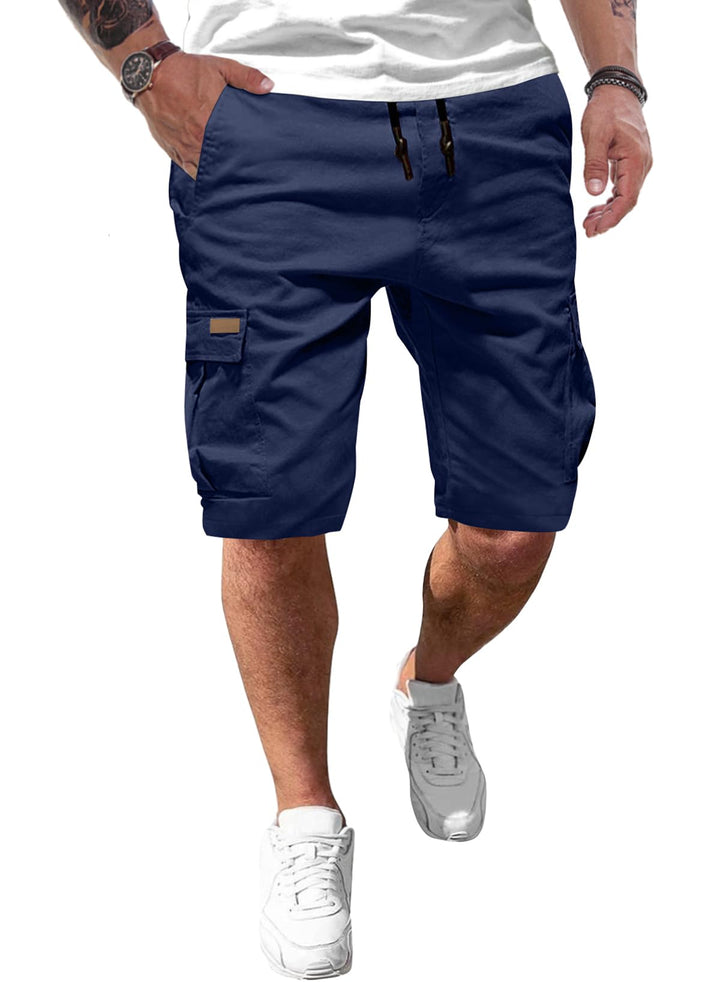 JMIERR Kurze Hosen Herren Baumwolle Cargo Shorts Herren Sommer Freizeithose mit Taschen S B Blau, S