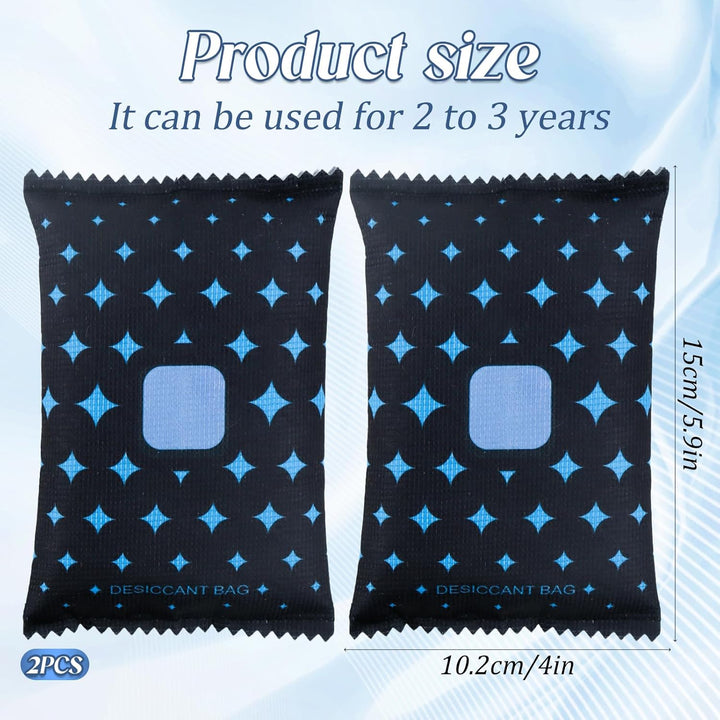Auto Entfeuchter Beutel, 2 x 200g Universal-Entfeuchter-Kissen, Wiederverwendbare Luftentfeuchter Be
