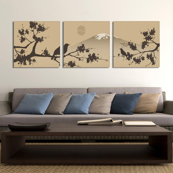 Feeby. Leinwandbild, Bilder, Wand Bild - 3 Teile - Panoramabild, Wandbilder, Kunstdruck 120x40 cm, B