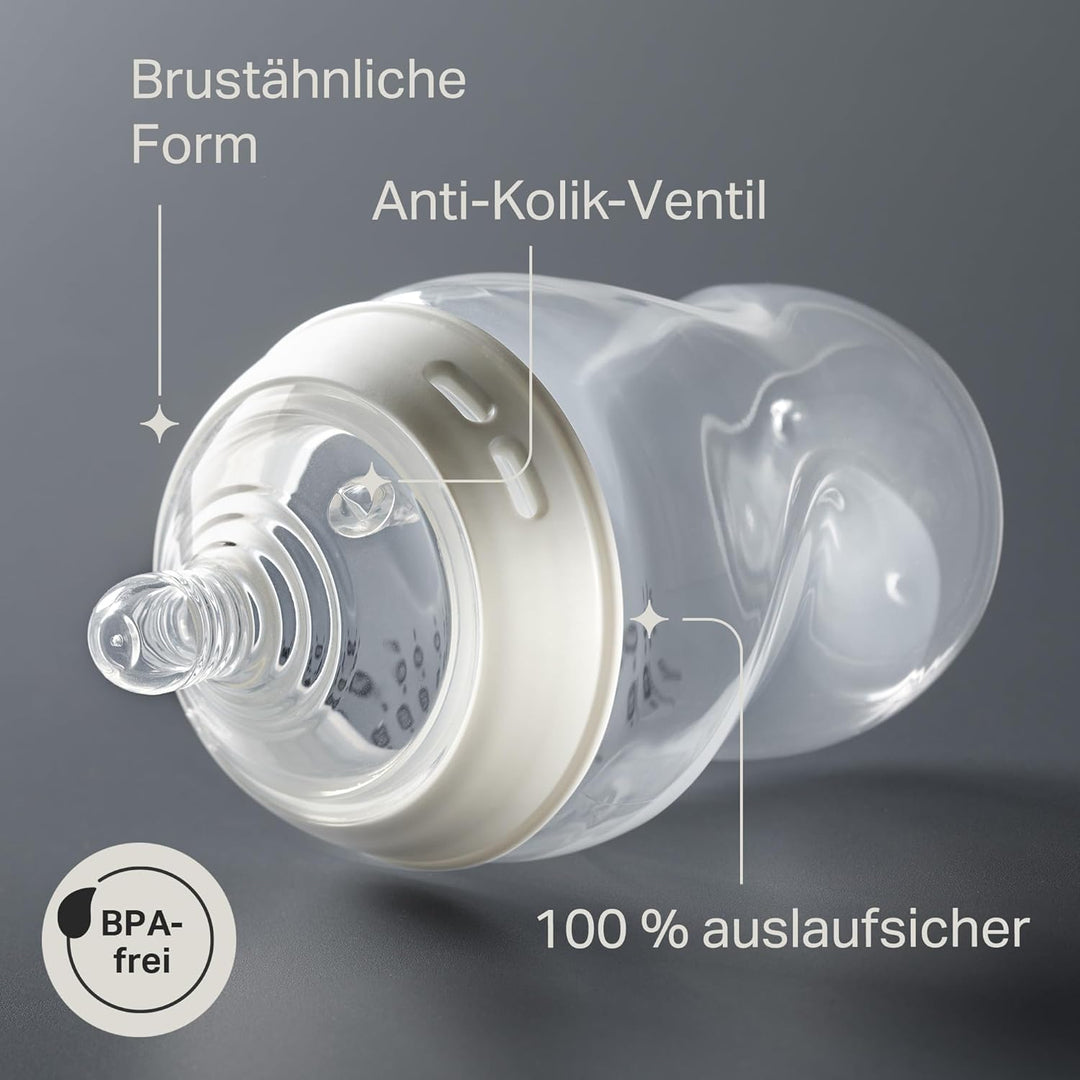 Tommee Tippee Closer to Nature Babyflaschen Starterset, Natürlich geformter Trinksauger mit Anti-Kol