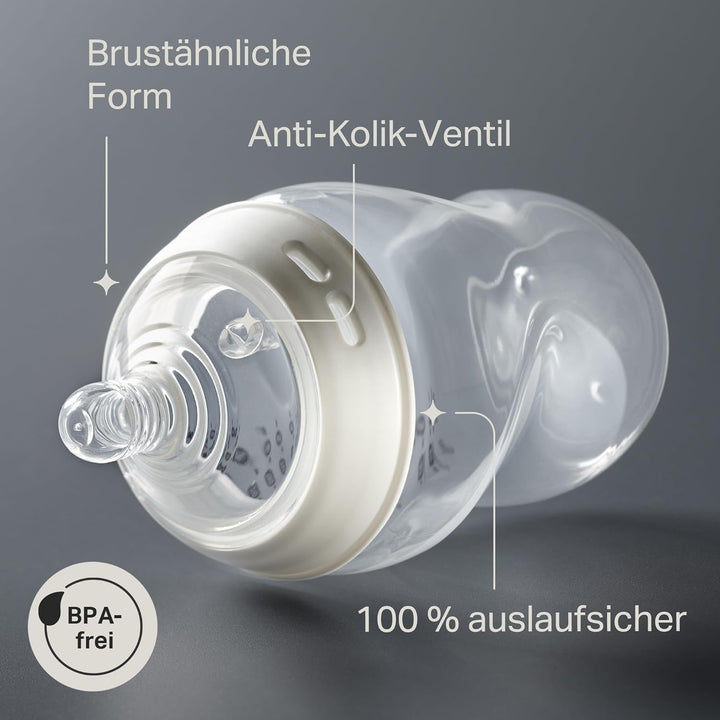 Tommee Tippee Closer to Nature Babyflaschen Starterset, Natürlich geformter Trinksauger mit Anti-Kol