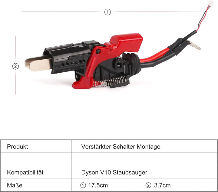 Verstärkter Schalter Montage für Dyson V10, SV12 Staubsauger Ersatzteil - Power Trigger Teile Ersatz