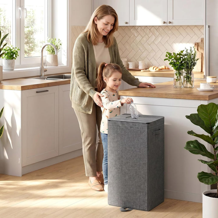 Sekey Pfandflaschen Sammelbehälter, 100L Pfandflaschen Behälter mit Deckel &amp; Einwurfloch, Abnehmbare