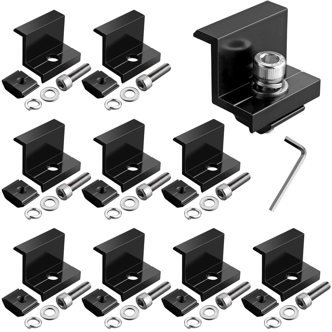 GETLITOOL Solarmodul Halterung 30mm Endklemme Kit, 10x Solarpanel Z Halterung Randklemme für Photovo