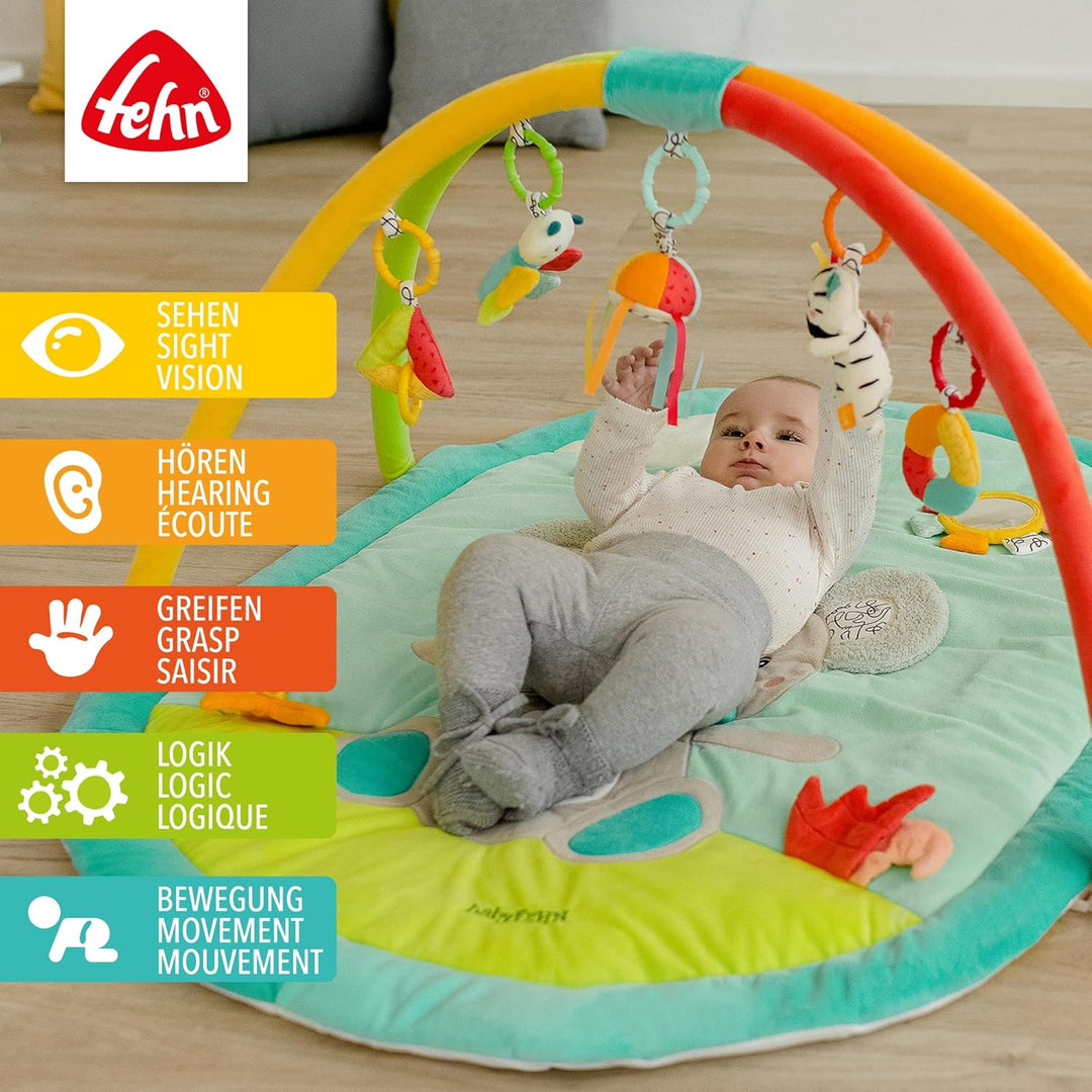 Fehn 3-D-Activity-Decke Koala – Erlebnisdecke mit Spielbogen & abnehmbaren Spielzeugen zum Greifen –