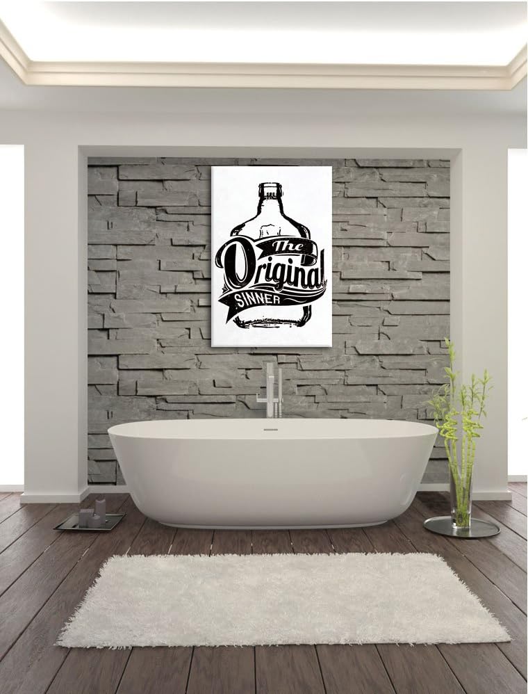 Pixxprint The original Sinner White Bild auf Leinwand, XXL riesige Bilder fertig gerahmt mit Keilrah