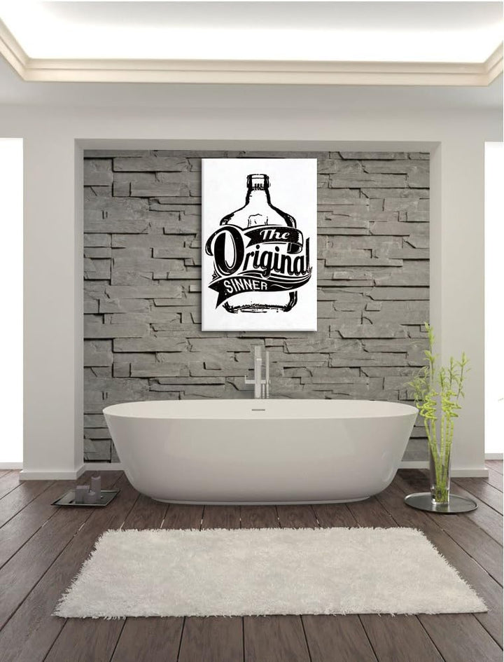 Pixxprint The original Sinner White Bild auf Leinwand, XXL riesige Bilder fertig gerahmt mit Keilrah