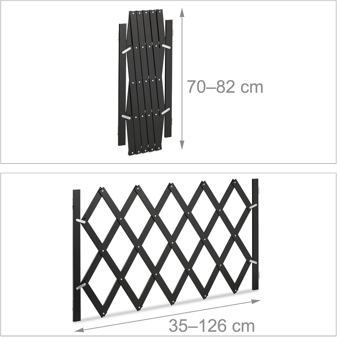 Relaxdays Hundeabsperrgitter, ausziehbar bis 126 cm, 70-82 cm hoch, Bambus, Hunde Schutzgitter für T