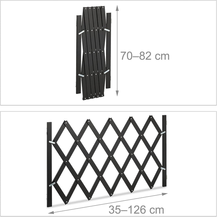 Relaxdays Hundeabsperrgitter, ausziehbar bis 126 cm, 70-82 cm hoch, Bambus, Hunde Schutzgitter für T
