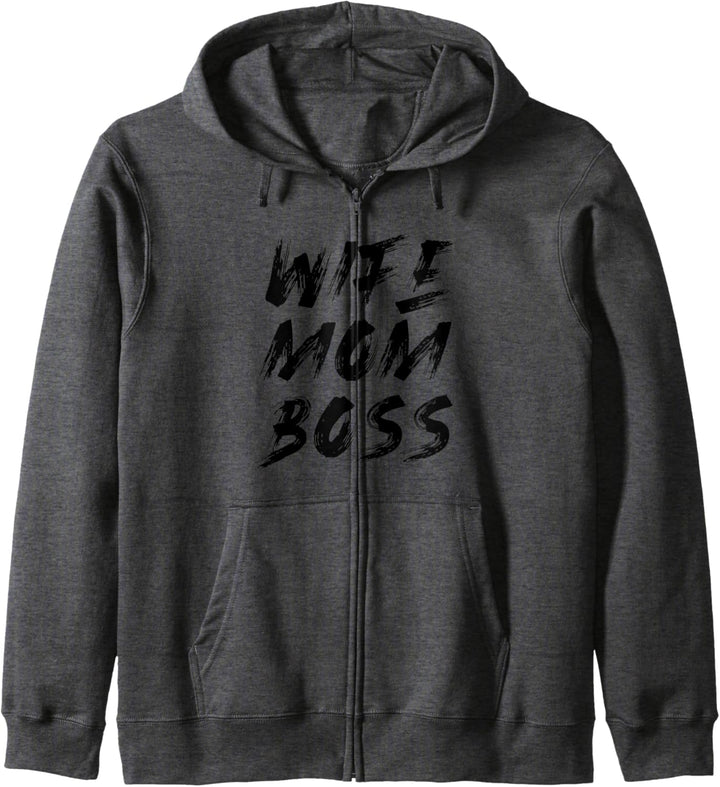 Spruch - Wife Mom Boss - für starke sexy Frauen – Sommer Kapuzenjacke