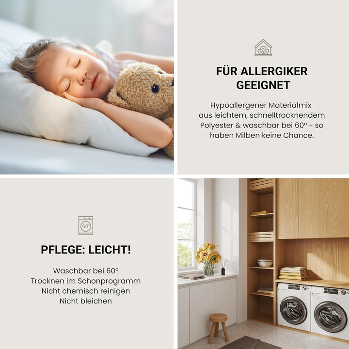 Schiesser Kinder-Betten-Set Schaf / 100 cm x 135 cm Bettdecke + 40 cm x 60 cm Kopfkissen.