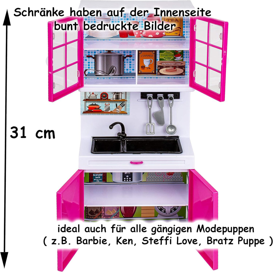 alles-meine.de GmbH Puppenhaus Möbel - Sound & Licht - 31 cm gross - grosser Kühlschrank mit Eiswürf