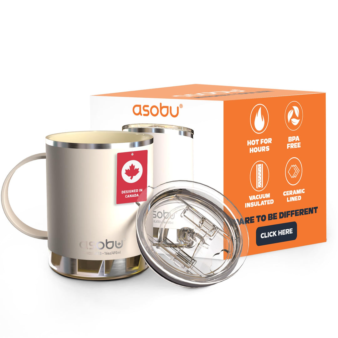 Asobu Ultimative Edelstahl-Keramik-Innenbeschichtung Isolierbecher SM30 WHITE Divers, Divers