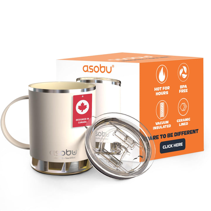 Asobu Ultimative Edelstahl-Keramik-Innenbeschichtung Isolierbecher SM30 WHITE Divers, Divers