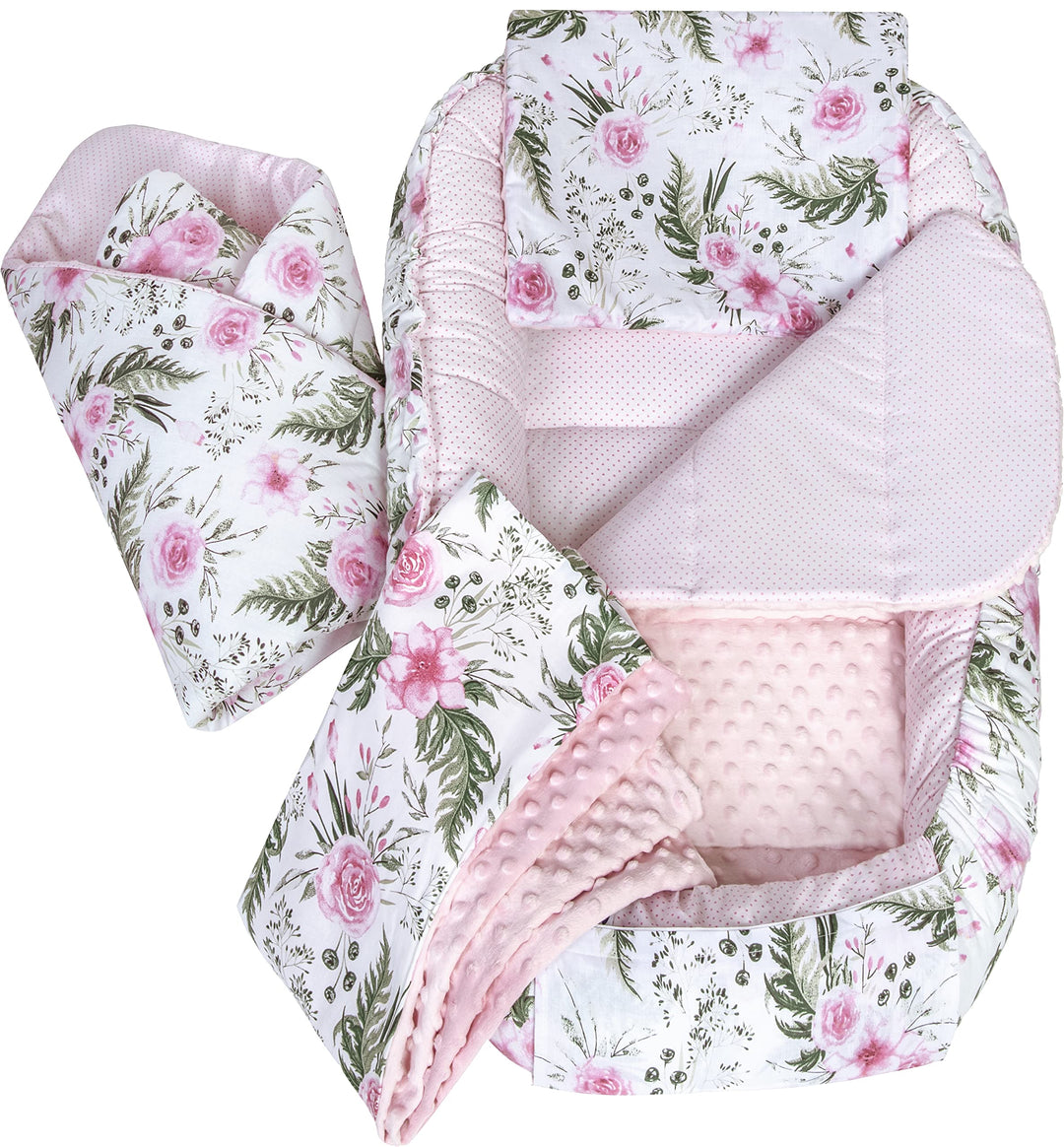 Medi Partners 5 teilig Babynestchen Set Babynest 100x60x15 herausnehmbarer Einsatz Bett Kuschelnest