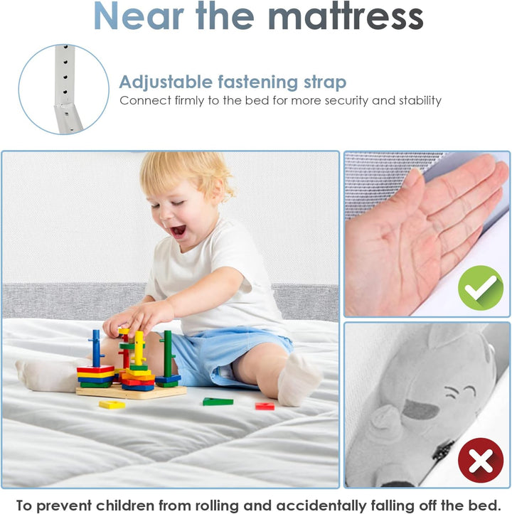 2 Pack 200cm Rausfallschutz Bett, Bettgitter zum vertikalen Heben, Bettschutzgitter Sicherheitsschut