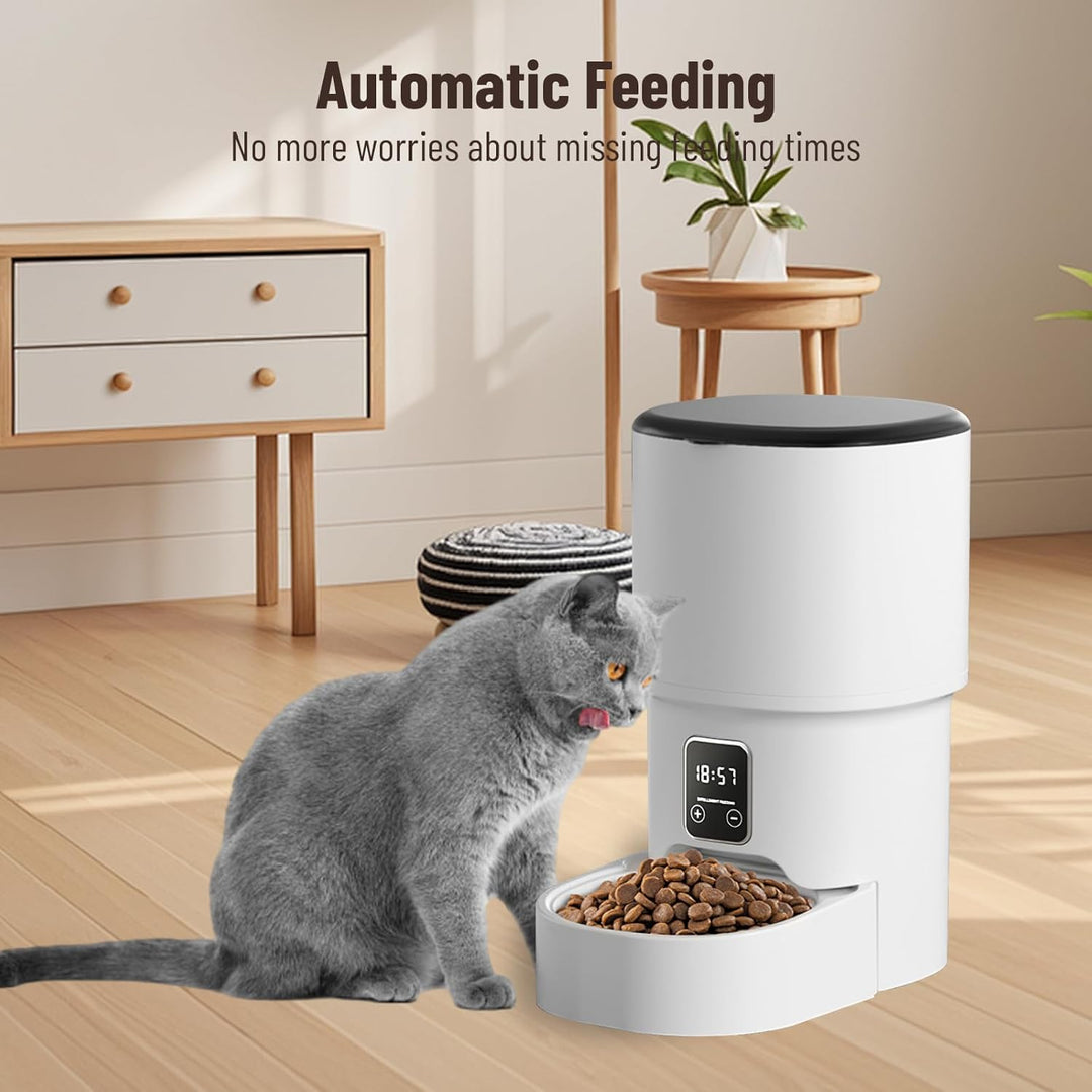 4L Trockenfutterautomat für Katzen & kleine Hunde, programmierbarer Futterspender mit Zeitschaltuhr