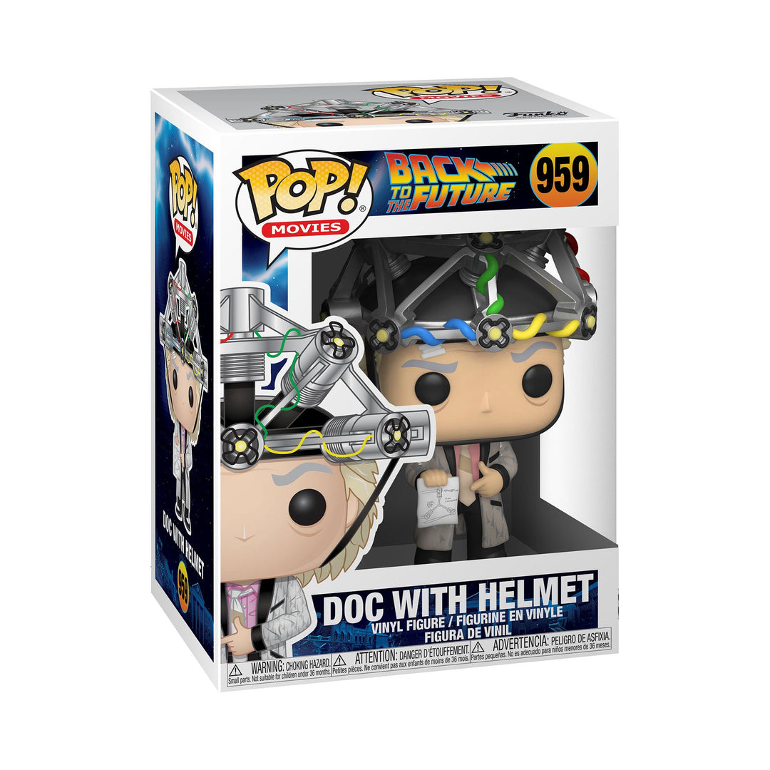 Funko Pop! Movie: Back to The Future-Doc mit Helmet - Dr. Emmett Brown - Vinyl-Sammelfigur - Geschen