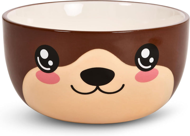 Elbenwald Otter Kawaii Schale mit Deckel für Anime Fans Ramen-Bowl Müslischale rundumbedruckt 550 ml