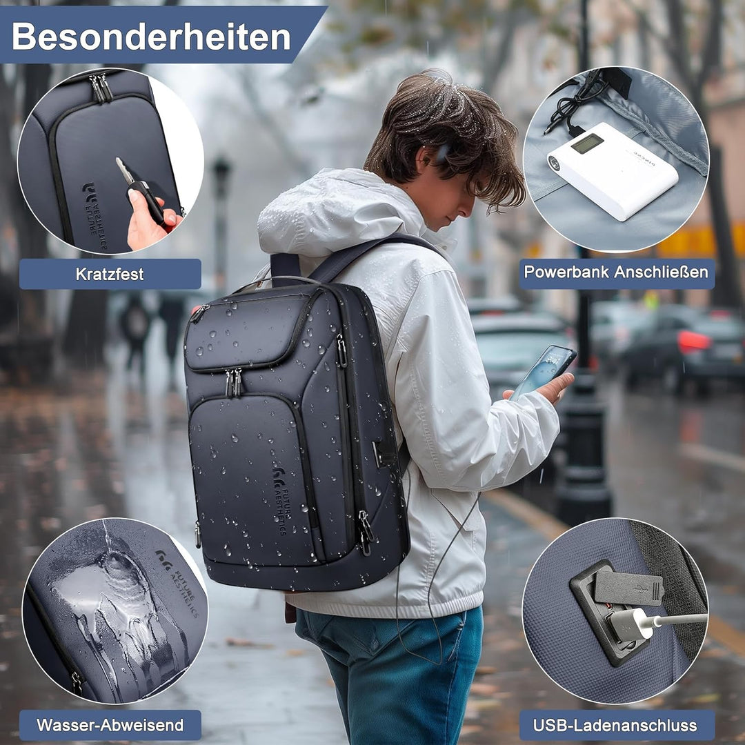 Rucksack Herren Gross 30L Laptop Rucksack 17,3 zoll Business Rucksack Wasserdicht Reiserucksack mit