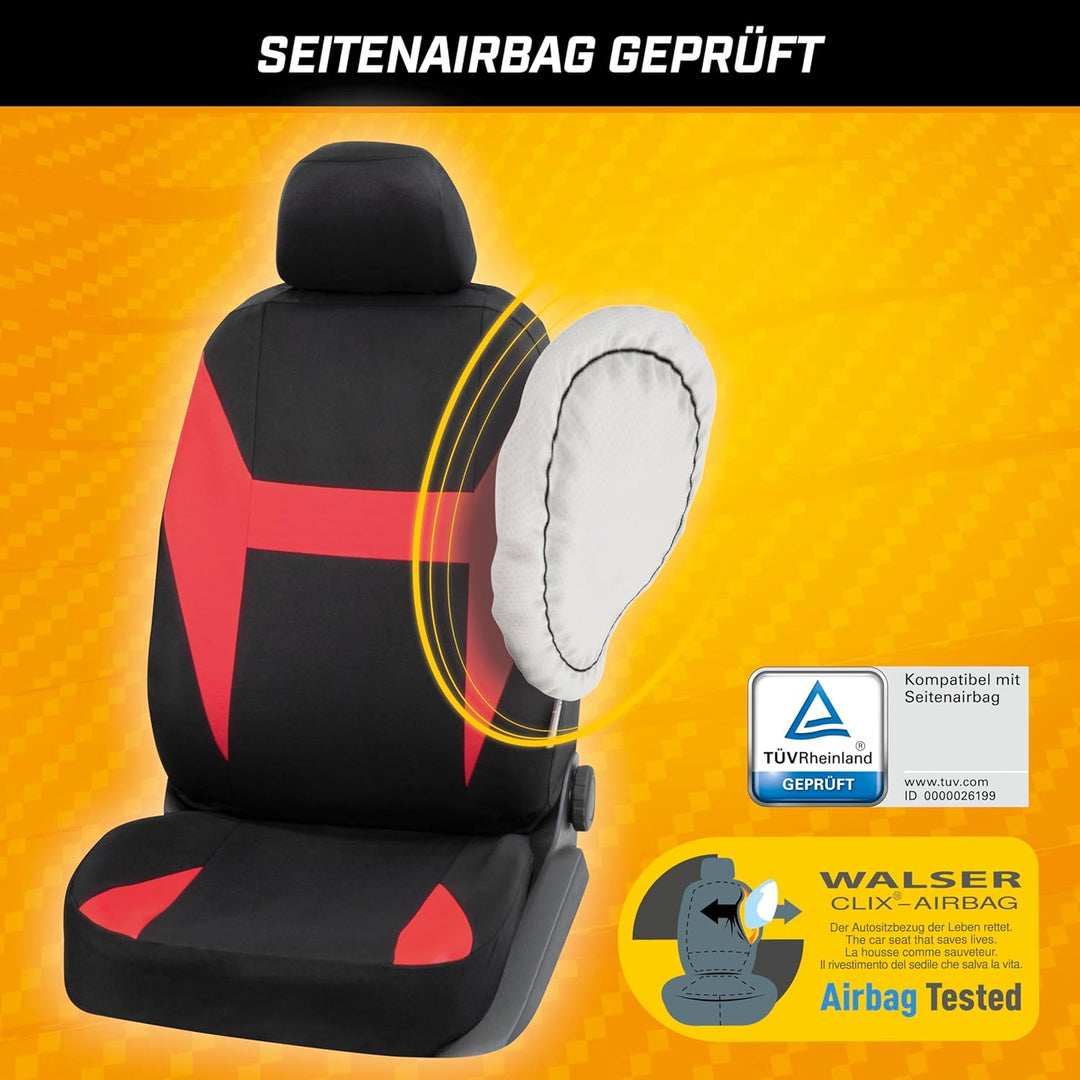 Walser Auto-Sitzbezug Caledon 2 Vordersitzbezüge, Universal PKW-Sitzbezüge Polyester, Auto-Schonbezü