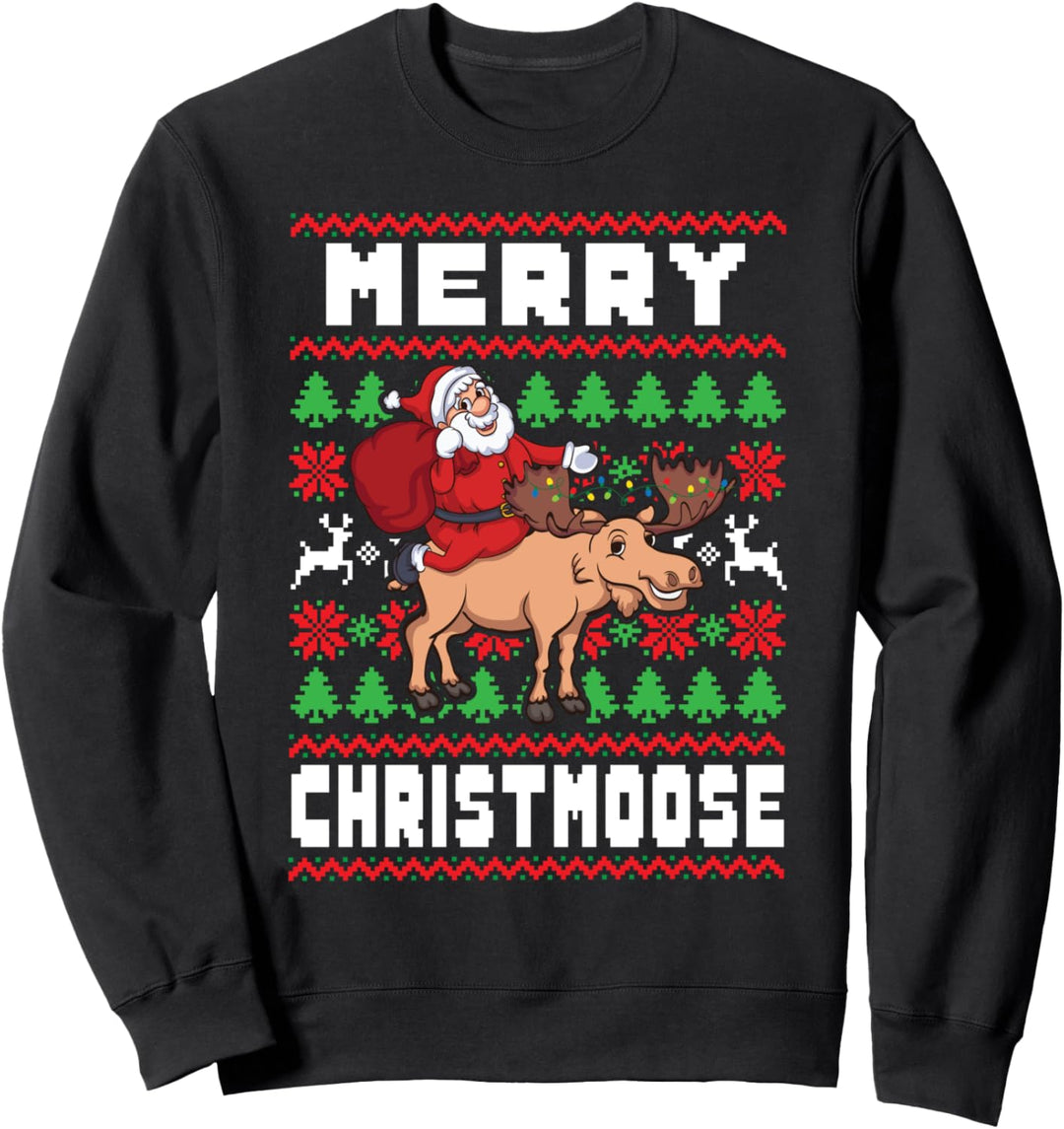 Elch Weihnachten Merry Christmoose Rentier Ugly Christmas Sweatshirt