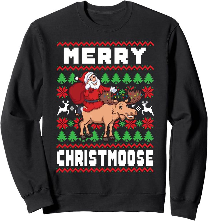 Elch Weihnachten Merry Christmoose Rentier Ugly Christmas Sweatshirt