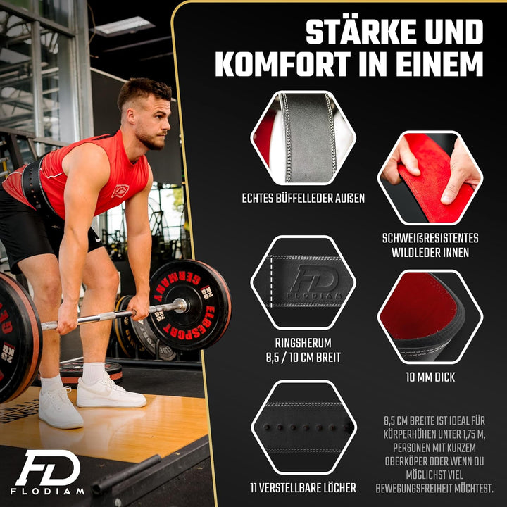 Profi Gewichthebergürtel Full Power Design Herren & Damen [Schnellverstell] Hebelverschluss Gym Lift
