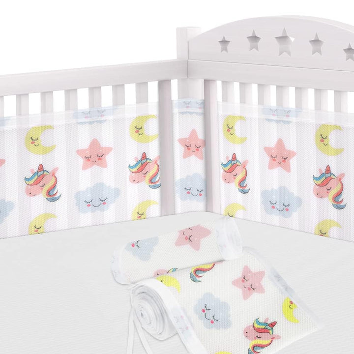 Bettumrandung Babybett, 2 Stück Nestchen für Kinderbetten Kantenschutz Baby Babybett, Atmungsaktive