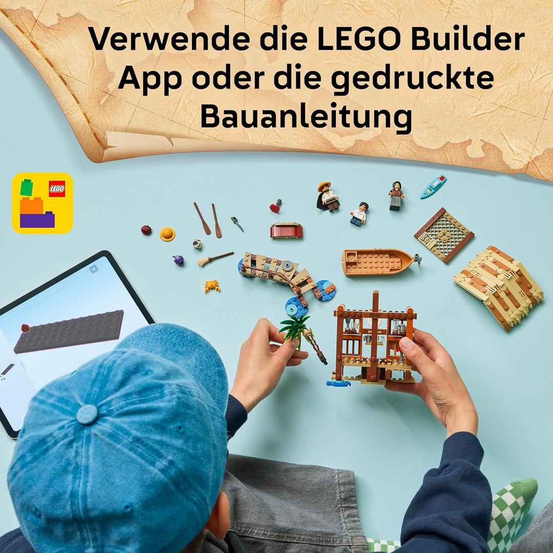 LEGO ONE Piece Windmühlendorf-Hütte - Spielzeug mit Boot, Jungen Ruffy, Shanks & Makino Minifiguren