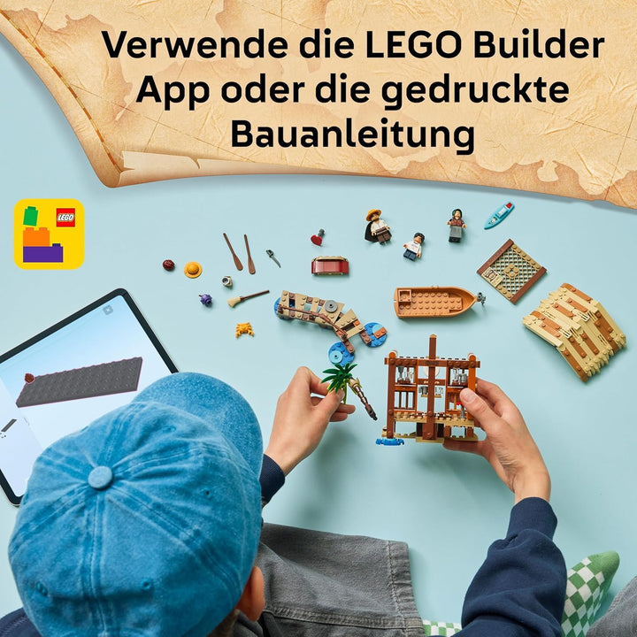 LEGO ONE Piece Windmühlendorf-Hütte - Spielzeug mit Boot, Jungen Ruffy, Shanks & Makino Minifiguren
