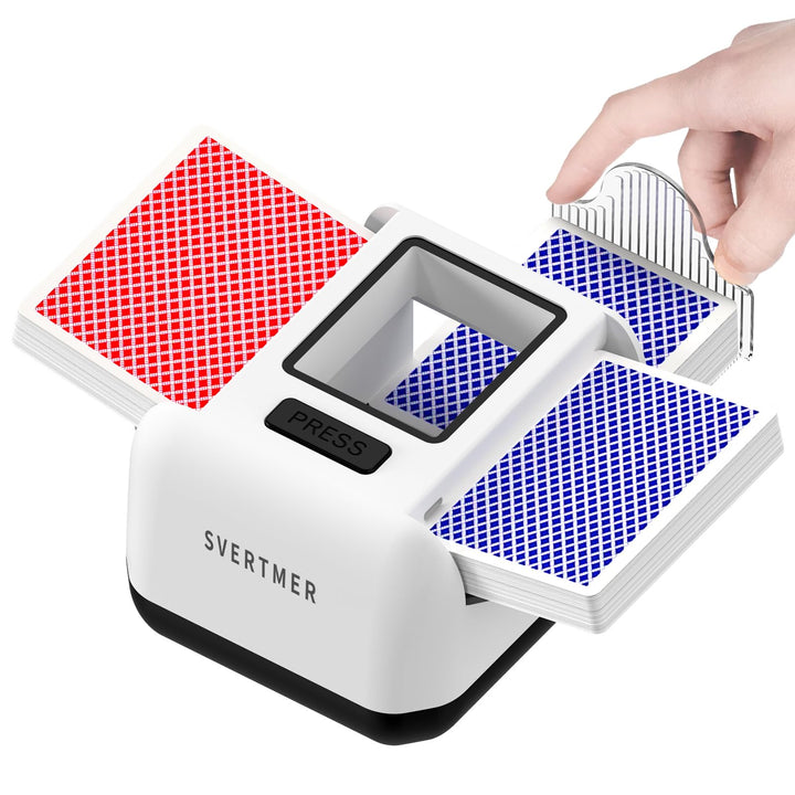 Automatic Card Shuffler|1-2 Deck Electric Card Shuffle Machine|Portable Rechargeable Batteries|for o