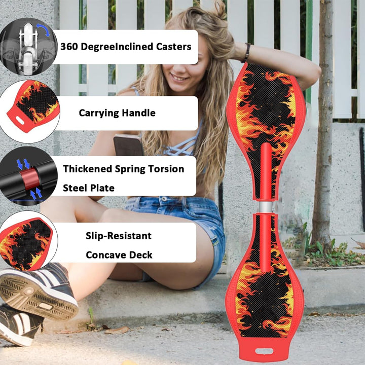 ERNAN Waveboard- Compact Lightweight Caster Board Kids/Teens. Waveboard Kinder Street Surfen Caster