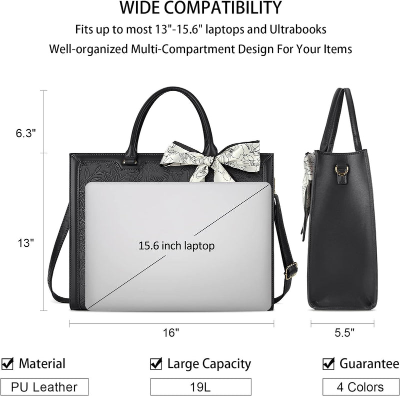 NUBILY Handtasche Damen Shopper Grosse Schwarz Leder Umhängetasche Elegant Gross Laptop Schultertasc