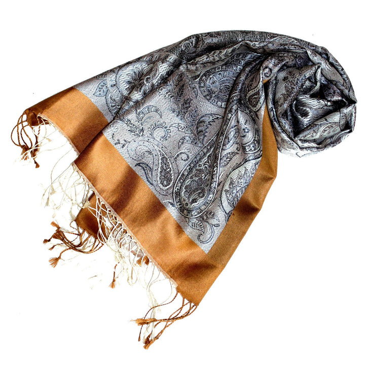 Lorenzo Cana Pashmina Damen Schal Schaltuch jacquard gewebt 100% Seide 55 x 180 cm Paisleymuster Sei