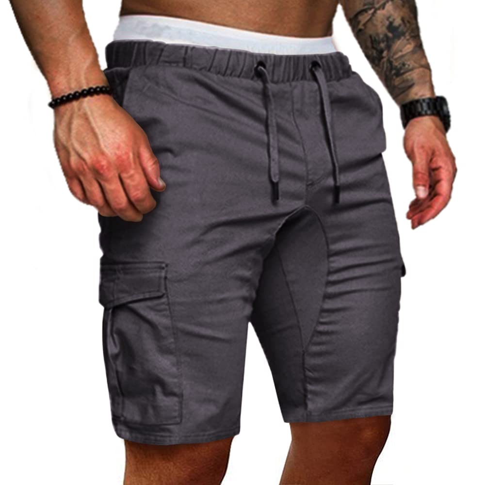 Cindeyar Herren Shorts Sommer Chino Jeans Kurze Hosen Stretch Jogger Cargo Shorts Slim-Fit S 175dunk