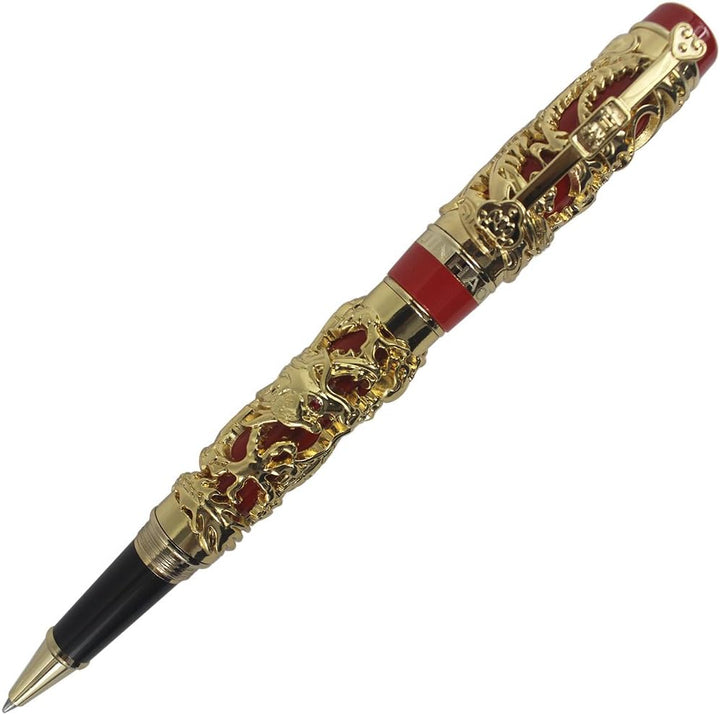 Abcsea Sammler Luxus Geschnitzten Drachen Und Phoenix Rollerball - Gold & rot, Gold & rot